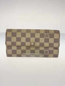 LOUIS VUITTON◆1)ポルト・フォイユ・サラ_ダミエ・アズール_WHT/PVC/WHT/レディース/N61735