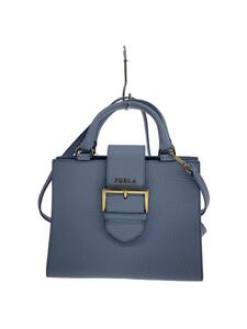 FURLA◆スナップハンドバッグ/レザー/BLU