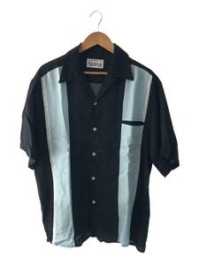 WACKO MARIA◆22SS/THREE TONE 50’S SHIRT/汚れ有/L/レーヨン/BLK//