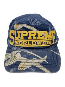 Supreme◆キャップ/-/コットン/BLU/総柄/メンズ