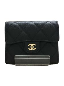 CHANEL◆AP0238/マトラッセチェーンウォレット/財布/キャビアスキン/レザー/ココマーク/ロゴ/レディース//