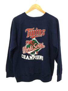 Champion◆80s/USA製/Twins 1987 ワールドシリーズ/スウェット/XL/コットン/NVY//