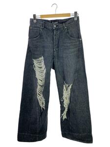 YUKI HASHIMOTO◆TWISTED JEANS/ボトム/46/デニム/BLK/PT-01-0003D//