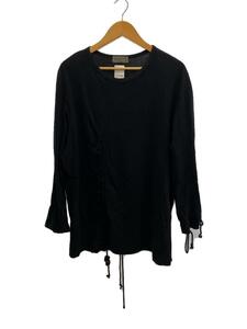 yohji yamamoto POUR HOMME◆長袖Tシャツ/3/コットン/BLK/HH-T30-083//