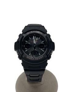 CASIO◆ソーラー腕時計・G-SHOCK/デジアナ/ブラック/ブラック/SS/AWG-M100SBC-1AJF//