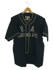 A BATHING APE◆BAPE BASEBALL SHIRT/半袖シャツ/M/コットン/BLK/001SRI3010004M//