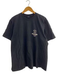 STUSSY◆Gear Banner Tee/Tシャツ/L/コットン/BLK