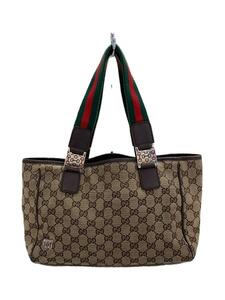 GUCCI◆トートバッグ_GGキャンバス_シェリー_キャンバス_ベージュ/キャンバス/BEG/総柄/002122