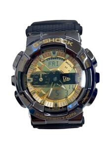 CASIO◆110 SERIES/クォーツ腕時計_G-SHOCK/デジアナ/GLD/BLK