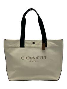 COACH◆トートバッグ/キャンバス/IVO/無地/C4017