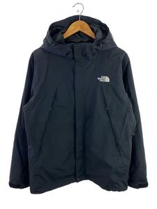 THE NORTH FACE◆SCOOP JACKET_スクープジャケット/L/ナイロン/BLK/無地/ホツレあり