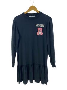 MOSCHINO◆アップリケ/長袖ワンピース/6/コットン/BLK/202D A04745440