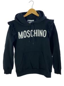 MOSCHINO◆肩フリルロゴパーカー/6/コットン/BLK/202D J17055427