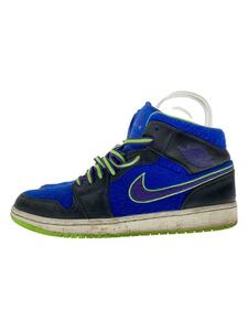 NIKE◆AIR JORDAN 1 MID/エアジョーダンミッド/ブルー/633206-040/28cm/BLU