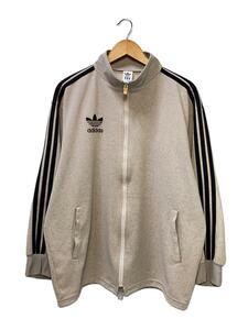 adidas◆90s/デサント製/トラックジャケット/トレフォイルロゴ/L/ポリエステル/GRY/無地//