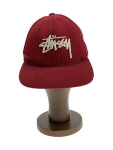 STUSSY◆キャップ/-/アクリル/RED/無地/メンズ