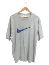 NIKE◆推定90s/白タグ/フロントロゴプリントTシャツ/L/コットン/グレー//_画像1