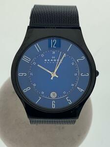 SKAGEN◆クォーツ腕時計/アナログ/BLU/BLK/T233XLTMN