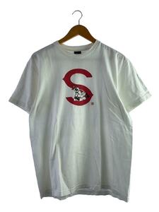 STUSSY◆stussy sluggerz/紺タグ/90s-00s/Tシャツ/L/コットン/ホワイト/ストリート