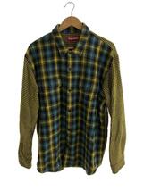 Supreme◆Houndstooth plaid flannel shirt/ネルシャツ/XL/コットン/YLW/総柄_画像1