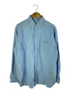 nanamica◆Button Down Stripe Wind Shirt/L/コットン/BLU/SUGF352