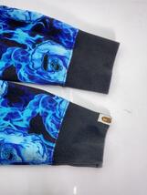 A BATHING APE◆Flame Wide Crewneck/L/コットン/BLU/総柄/001SWG301010X_画像5