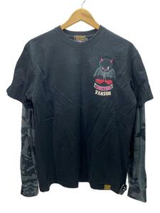 VANSON◆長袖Tシャツ/L/コットン/BLK