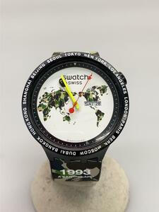 SWATCH◆クォーツ腕時計/アナログ/ラバー/WHT/マルチカラー