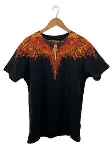 MARCELO BURLON COUNTY OF MILAN◆フェザープリントTシャツ/S/コットン/BLK/プリント/CMAA018S18001006