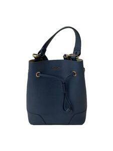 FURLA◆2WAY/巾着型/ショルダーバッグ/レザー/BLU/無地