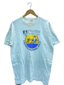 FRUIT OF THE LOOM◆90s/USA製/PILGRIM/ROAD RACE/Tシャツ/L/コットン/WHT