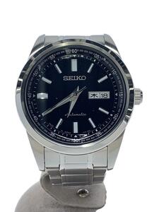 SEIKO◆自動巻腕時計/アナログ/ステンレス/メカニカル/BLK/SLV/SS/4R36-05Z0