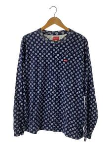 Supreme◆22AW Small Box L/S Tee Flowers/長袖Tシャツ/L/コットン/NVY/花柄