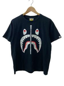 A BATHING APE◆シャークTEE/Tシャツ/M/コットン/BLK/無地