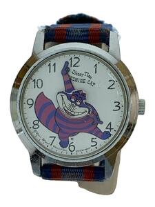 Disney*Disney Time/ che car cat / hand winding wristwatch / analogue /WHT/NVY/ scratch have 