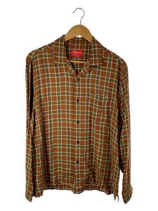 Supreme◆19SS/Plaid Rayon Shirt/長袖シャツ/M/レーヨン/BRW/チェック