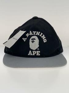 A BATHING APE◆2トーン/キャップ/FREE/コットン/BLK/無地/レディース/001CPA801002X/ブラック//