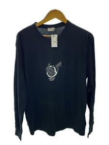 MONCLER◆長袖Tシャツ/M/コットン/BLK/プリント/F209U8D70110/2ヶ所穴有