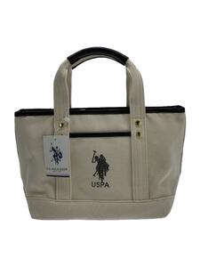 U.S.POLO ASSN.◆バッグ/コットン/WHT/無地//