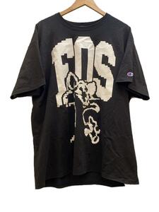 Champion◆virgil ABLOH FOS CAT PYREX TEE/XL/コットン/BLK/プリント//