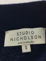 STUDIO NICHOLSON◆カーディガン(厚手)/S/ウール/BLU/無地/SNM-773//_画像3