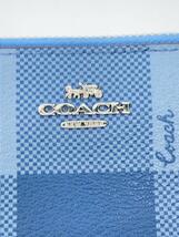 COACH◆長財布/-/BLU/チェック/レディース//_画像3