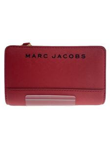 MARC JACOBS◆2つ折り財布/レザー/RED/無地/レディース