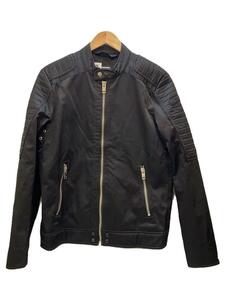 DIESEL◆J-SHIRO JACKET/シングルライダース/バイカージャケット/L/ナイロン/BLK//