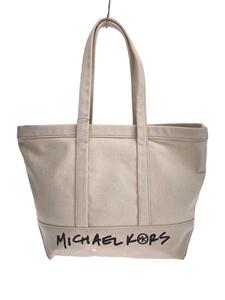 MICHAEL KORS◆21年モデル/トートバッグ/キャンバス/アイボリー/生成り//無地/30S1G01T7C