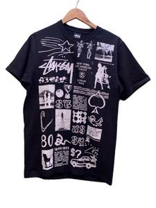 STUSSY◆23SS/Sara Tee/プリントクルーネックTシャツ/S/コットン/BLK/プリント//