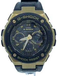 CASIO◆ソーラー腕時計・G-SHOCK/デジアナ/ラバー/BLK/BLK