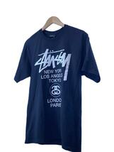 STUSSY◆Tシャツ/M/コットン/BLK/無地/ワールドツワー_画像1