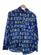 KENZO◆長袖シャツ/36/コットン/NVY/総柄/f35 2ch008 5g8_画像1