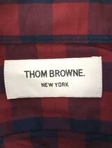 THOM BROWNE. NEW YORK◆ボタンダウン長袖シャツ/L/コットン/RED/チェック_画像3